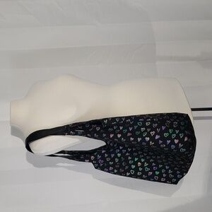 Metallic hearts multi-color hobo bag.